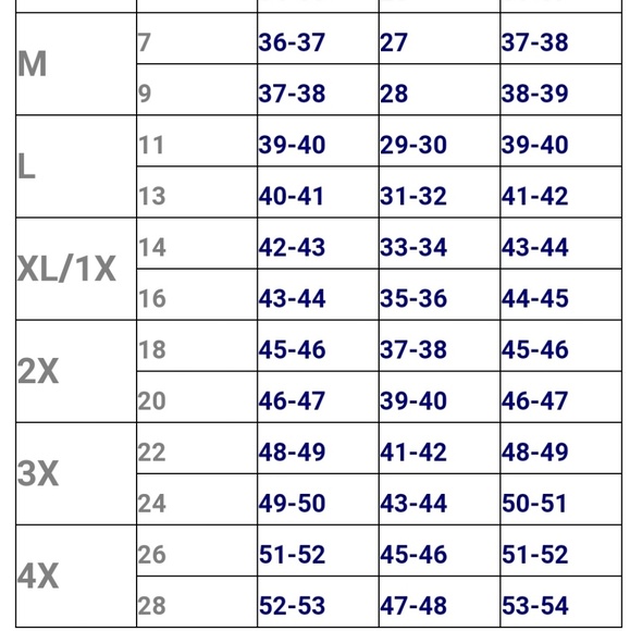 Size chart!! - Picture 2 of 2